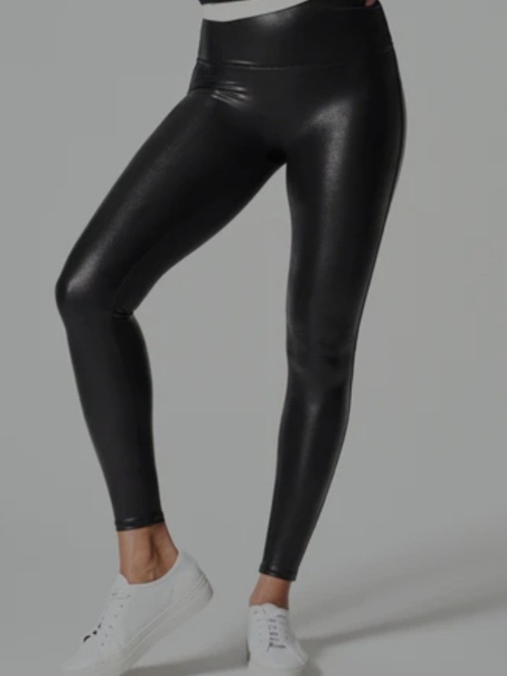 SPANX Black Faux LeatherLeggings - Slimming